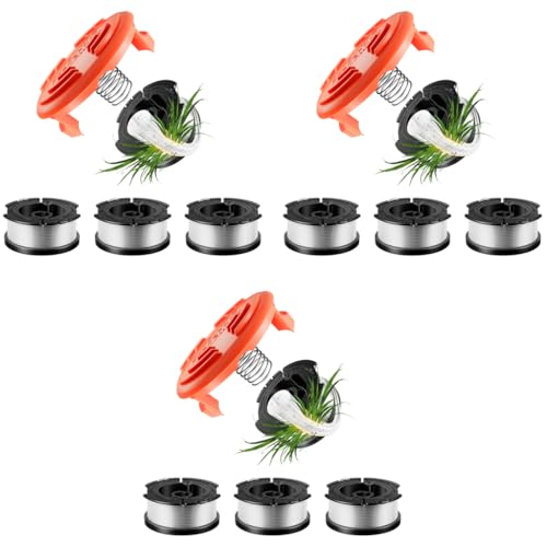HASTHIP® 12PCS Grass String Trimmer Wire Weed Eater for Replacement 30Ft Nylon Line Spool Cutter Accessories with Spring Cap HASTHIP® 12PCS Grass String Trimmer Wire Weed Eater for Replacement 30Ft Nylon Line Spool Cutter Accessories with Spring Cap